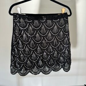 Francesca’s Blue Rain Sequin Mini Skirt - Size M - NWT